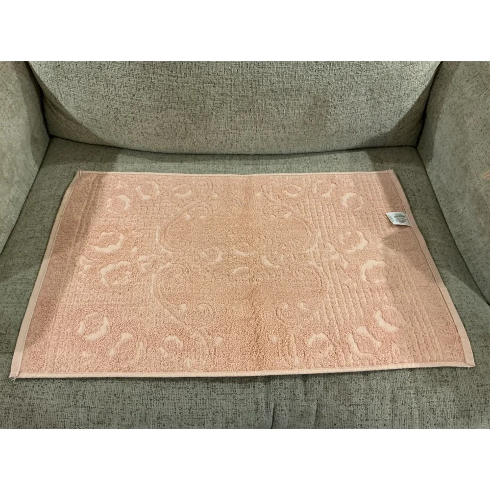 Vintage Cannon Monticello Towel Set Pink Yellow Tan Floral Jacquard Retro 7pc